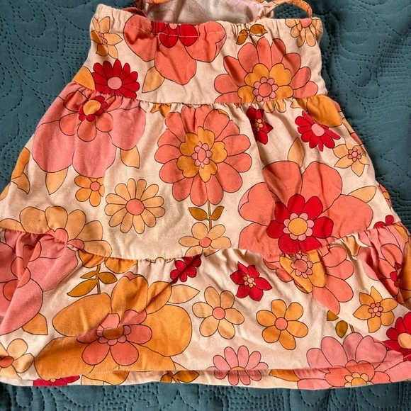 The Children's Place Peach and Orange Floral Tiered Dress - Picture 6 of 6